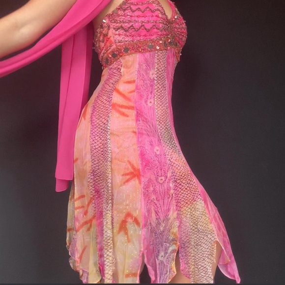 Vintage Silk Beaded Beaded Dress, Sz 6 - Picture 5 of 7